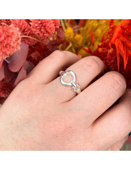 Bague "Astre" deux cercles plaqué argent 10 microns, vendu par 2 Bague "Astre" deux cercles plaqué argent 10 microns, vendu par 2