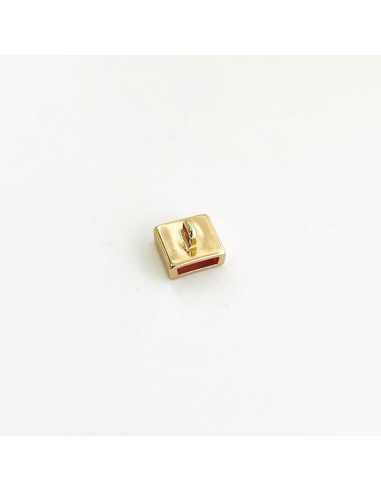 Passant cuir 10 mm doré à l'or fin 24K 0,25 microns, laqué, par 3pcs