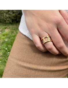 Bague "Calypso" dorée à l'or fin 24K 0,25 microns, laquées, à l'unité