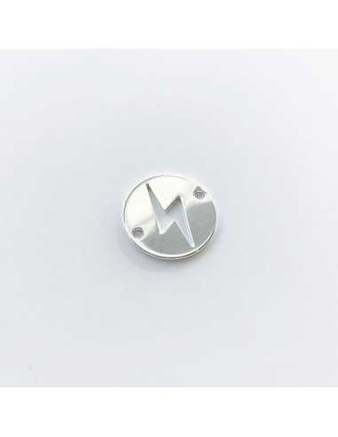 Connecteur éclair ajouré 20 mm plaqué argent 10 microns / 3pc