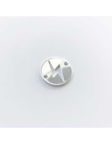 Connecteur éclair ajouré 20 mm plaqué argent 10 microns / 3pc