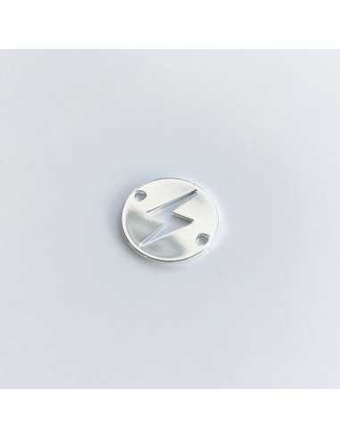 Connecteur éclair ajouré 20 mm plaqué argent 10 microns / 3pc