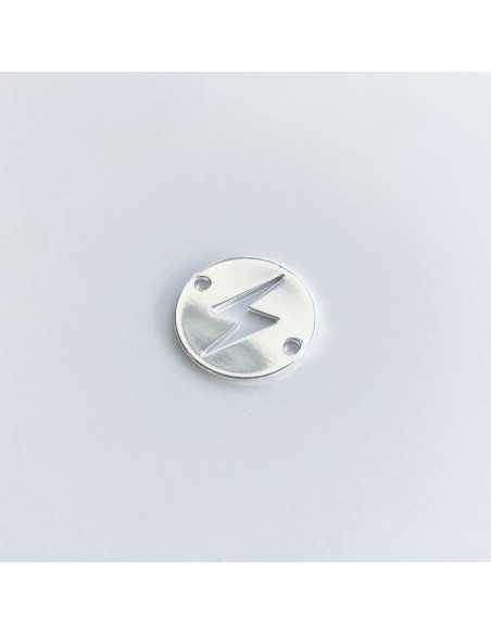 Connecteur éclair ajouré 20 mm plaqué argent 10 microns / 3pc