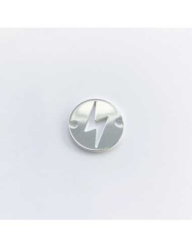 Connecteur éclair ajouré 20 mm plaqué argent 10 microns / 3pc