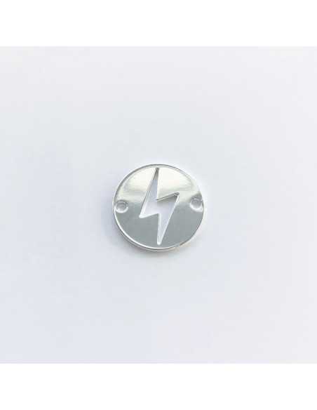 Connecteur éclair ajouré 20 mm plaqué argent 10 microns / 3pc