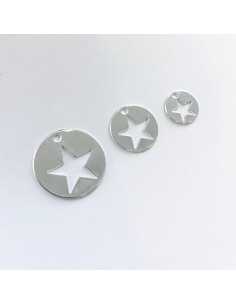 Silver-plated 10 micron openwork star medal pendant in 3 sizes.