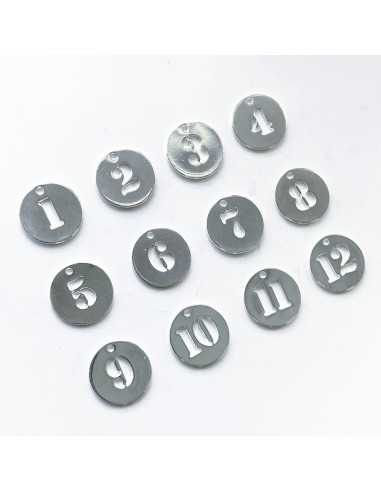 Pendentif médaille ajourée chiffre plaqué argent 20 mm