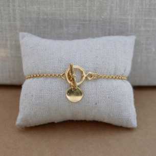 Toggle bracelet mini round golden dot