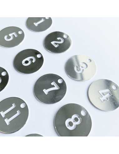 Pendentif médaille ajourée chiffre 1 à 12 plaqué argent 10 microns diam. 26 mm