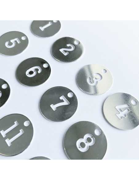 Pendentif médaille ajourée chiffre 1 à 12 plaqué argent 10 microns diam. 26 mm