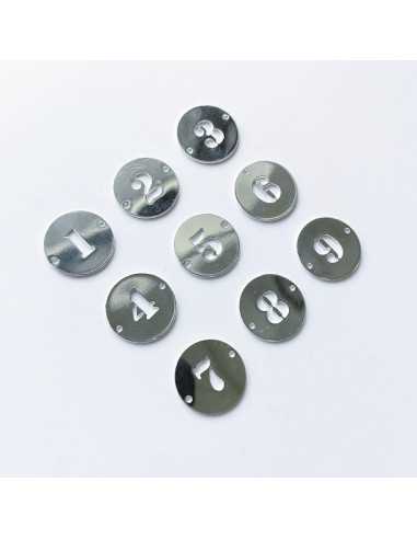 Pendentif médaille ajourée chiffre plaqué argent 20 mm