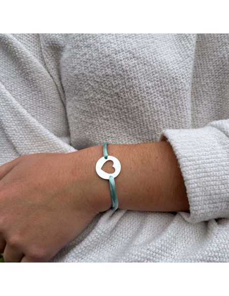 Intercalaire pastille coeur ajourée 20 mm plaqué argent 10 microns par 3 pièces