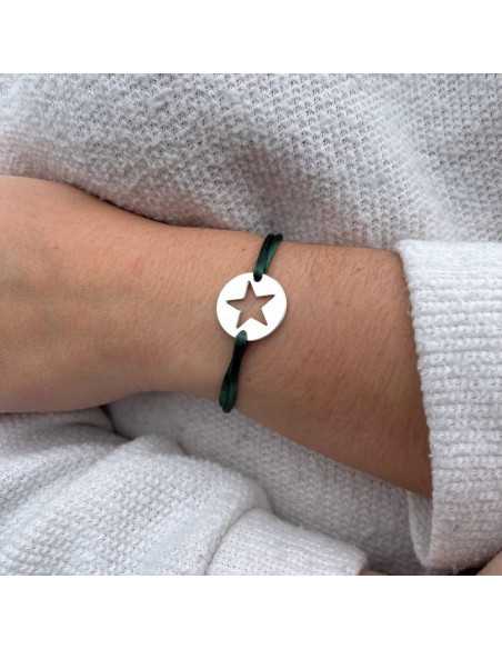 Intercalaire pastille étoile ajourée 20 mm plaqué argent 10 microns par 3 pièces