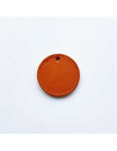 Pièce en cuir cousu rond 40 mm par 2 pièces. 2