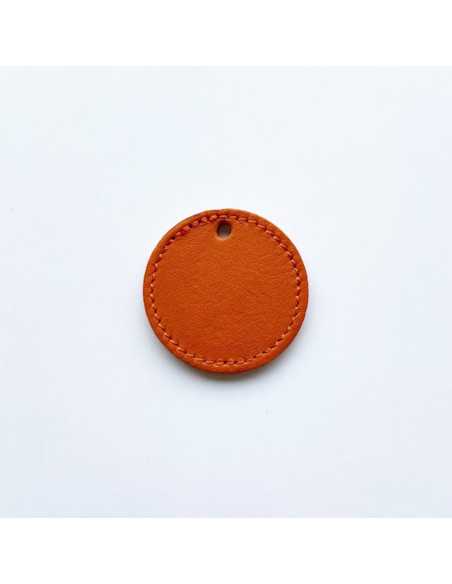 Pièce en cuir cousu rond 40 mm par 2 pièces.
