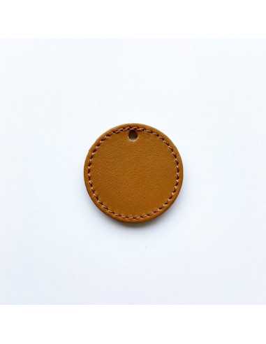 Pièce en cuir cousu rond 40 mm par 2 pièces.