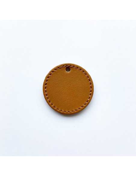 Pièce en cuir cousu rond 40 mm par 2 pièces.