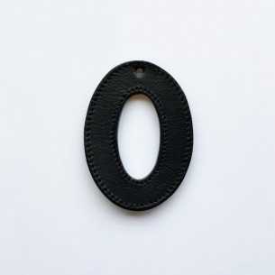 Oval-stitched leather piece 80 x 60 mm by 2 pieces