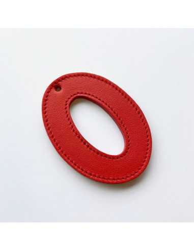 Pièce en cuir cousu ovale 80 x 60 mm par 2 pièces