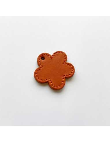 Pièce en cuir cousu fleur 35 mm par 2 pièces existe en 5 coloris