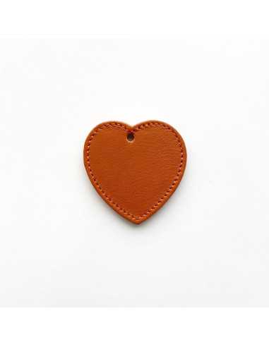 Pièce en cuir cousu cœur 52 x 52 mm par 2 pièces