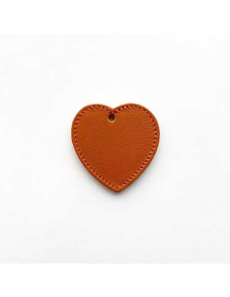 Pièce en cuir cousu cœur 52 x 52 mm par 2 pièces