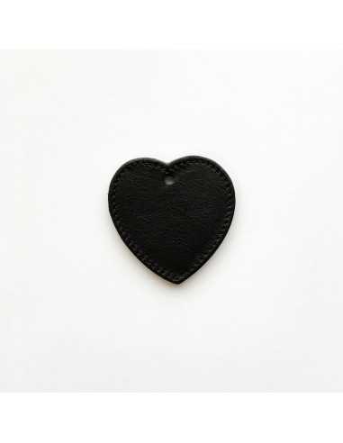 Pièce en cuir cousu cœur 52 x 52 mm par 2 pièces