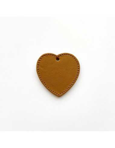 Pièce en cuir cousu cœur 52 x 52 mm par 2 pièces