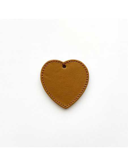 Pièce en cuir cousu cœur 52 x 52 mm par 2 pièces