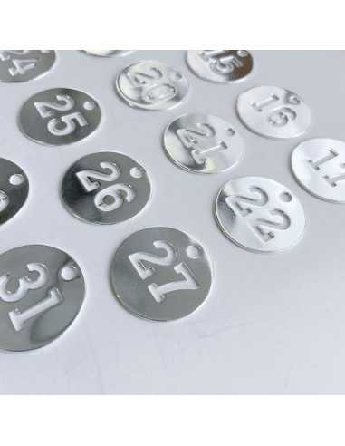 Pendentif médaille ajourée chiffre 1 à 12 plaqué argent 10 microns diam. 26 mm