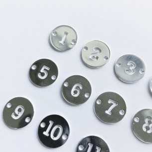 PAR 1 / Intercalaire médailles chiffres 15mm, de 0 à 12, plaqué argent 10 microns