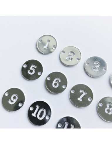 PAR 1 / Intercalaire médailles chiffres 15mm, de 0 à 12, plaqué argent 10 microns