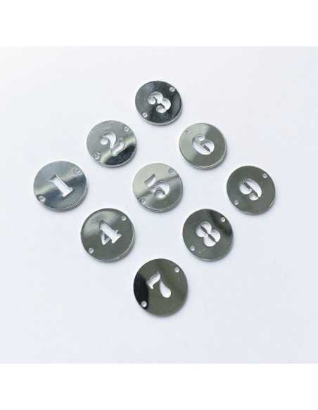 PAR 1 / Intercalaire médaille chiffre 20mm, de 1 à 31 plaqué argent 10 microns