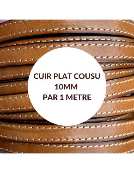 Cuir plat couture camel 10mm