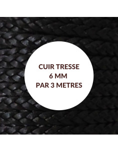 Cuir tresse 6mm