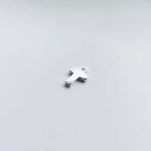 Pendentif petite croix 12 x 9 mm plaqué argent 10 microns, par 10 pièces