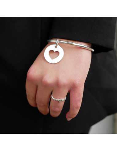 Pendentif médaille cœur ajouré plaqué argent 10 microns, en 3 tailles.