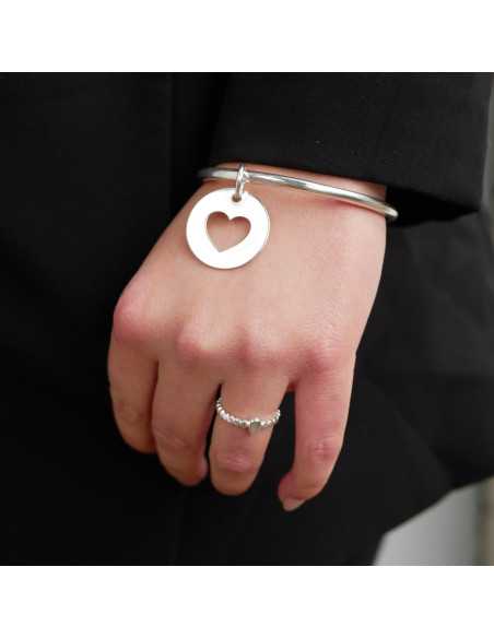 Pendentif médaille cœur ajouré plaqué argent 10 microns, en 3 tailles.