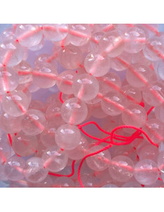 Pink round faceted quartz 6mm