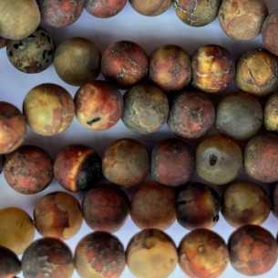 Perles agate dépolies tons de gris en dégradé rondes 8 mm.