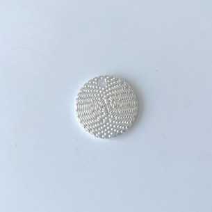 Silver plated medal pendant 30 mm braided effect.