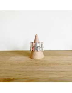 Ring "castillo" silver plated 10 microns per 2 pieces