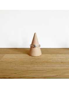 Beaded rice grain ring, 10 micron silver plated, T52 ,17 mm, sold by 3