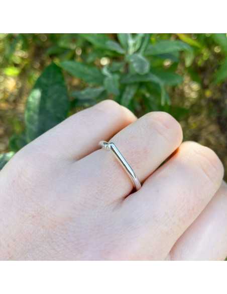 Bague "Cosmos", plaqué argent 10 microns, 17 mm, vendu par 2