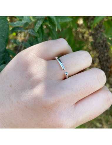 Bague "Cosmos", plaqué argent 10 microns, 17 mm, vendu par 2
