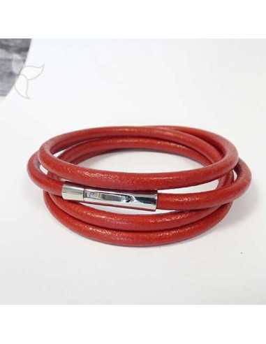 Fermoir tube à clipser en acier pour cuir rond 5 mm