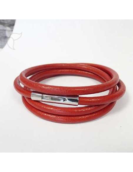 Fermoir tube à clipser en acier pour cuir rond 5 mm