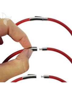 Fermoir tube à clipser en acier pour cuir rond 5 mm 2