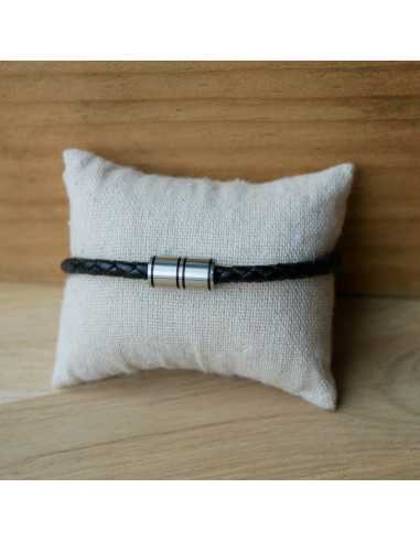 Bracelet tressé fermoir acier