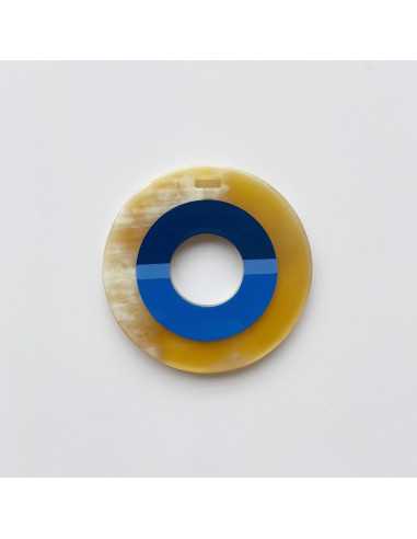 Pendentif corne rond 70 mm thème pop , 3 couleurs
